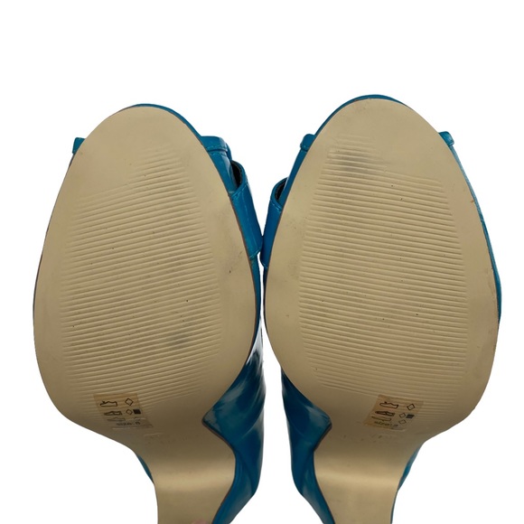 Charlotte Russe Women’s teal peep toe heels with faux buckle accent- Sz 8 - Picture 8 of 9